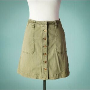 Anthropologie / Pilcro Twill Button Up Skirt